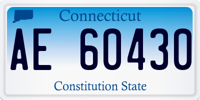 CT license plate AE60430