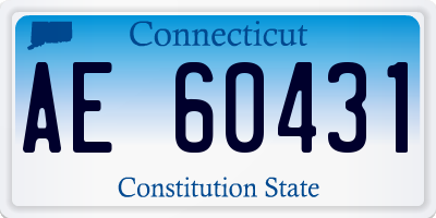 CT license plate AE60431