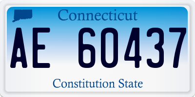 CT license plate AE60437