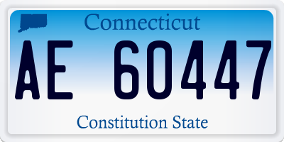 CT license plate AE60447