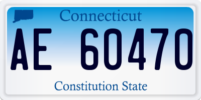 CT license plate AE60470