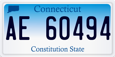 CT license plate AE60494