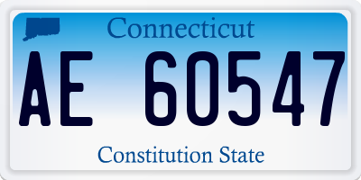 CT license plate AE60547
