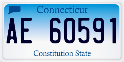 CT license plate AE60591