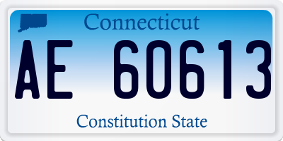 CT license plate AE60613