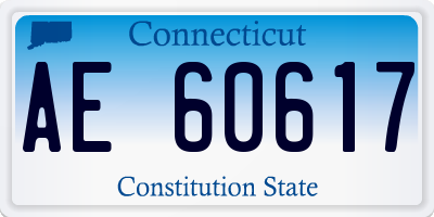 CT license plate AE60617