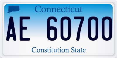 CT license plate AE60700