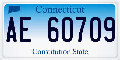 CT license plate AE60709