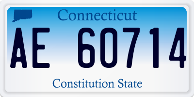 CT license plate AE60714