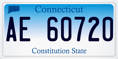 CT license plate AE60720