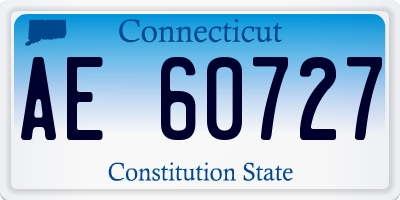 CT license plate AE60727