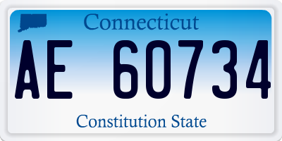 CT license plate AE60734