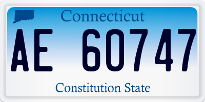 CT license plate AE60747