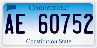 CT license plate AE60752