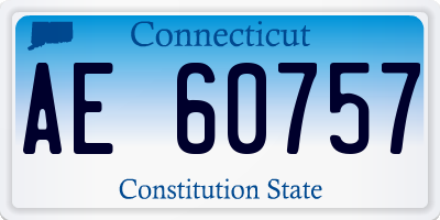 CT license plate AE60757