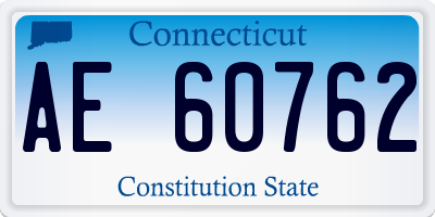 CT license plate AE60762