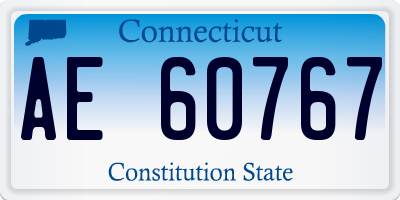 CT license plate AE60767