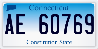 CT license plate AE60769