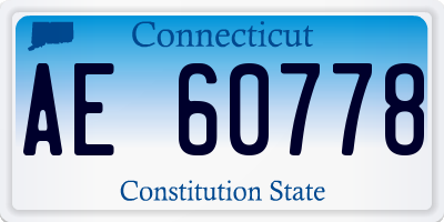 CT license plate AE60778