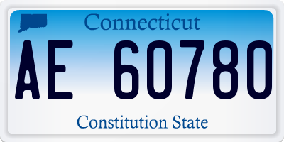 CT license plate AE60780