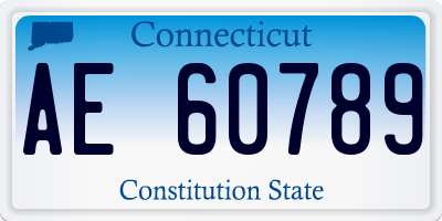 CT license plate AE60789