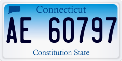 CT license plate AE60797