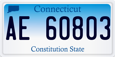 CT license plate AE60803