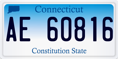 CT license plate AE60816