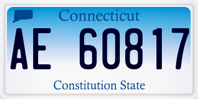 CT license plate AE60817