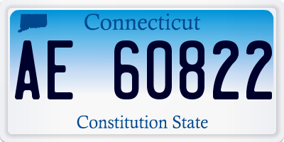 CT license plate AE60822