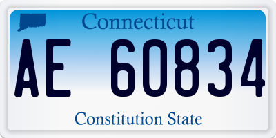 CT license plate AE60834