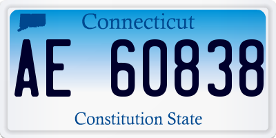 CT license plate AE60838