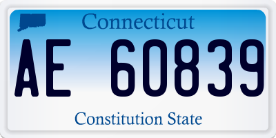 CT license plate AE60839