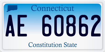 CT license plate AE60862