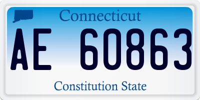 CT license plate AE60863