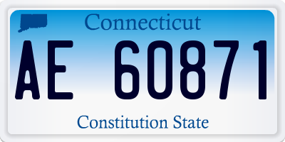 CT license plate AE60871