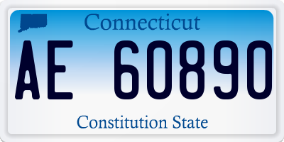 CT license plate AE60890
