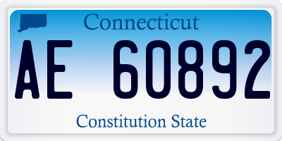 CT license plate AE60892