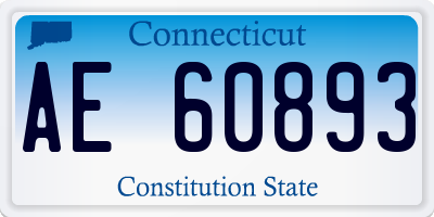 CT license plate AE60893