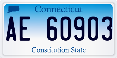 CT license plate AE60903