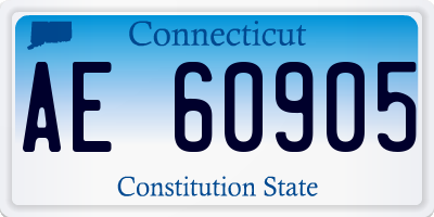 CT license plate AE60905