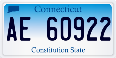 CT license plate AE60922