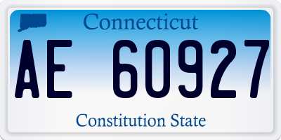 CT license plate AE60927
