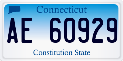 CT license plate AE60929