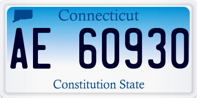 CT license plate AE60930