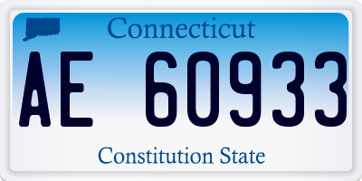 CT license plate AE60933