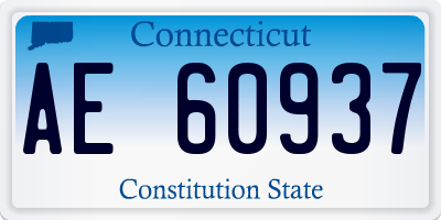 CT license plate AE60937