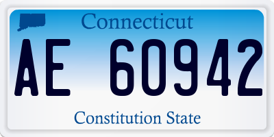 CT license plate AE60942