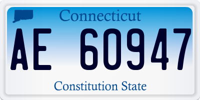 CT license plate AE60947