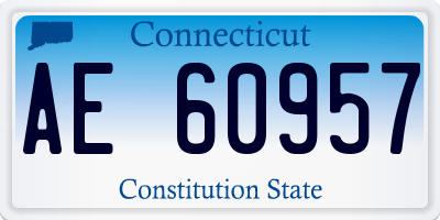 CT license plate AE60957